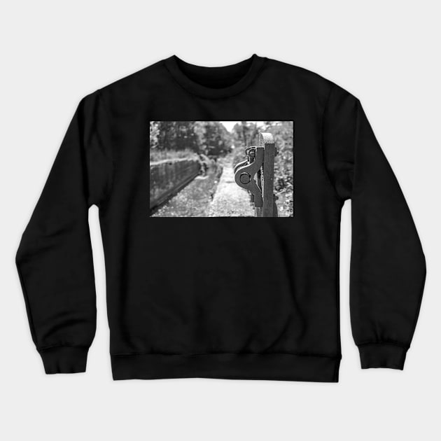 Rusty lock gates mechanism on the disused Honing lock on the River Ant, Norfolk Crewneck Sweatshirt by yackers1